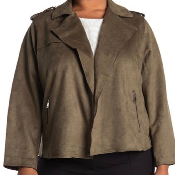 T Tahari Jackets & Blazers - T Tahari Faux suede Moto Jacket
